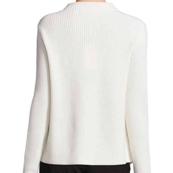 HUGO BOSS XS Farile Asymmetrical Rib-knit Sweater In White - Picture 2 of 9